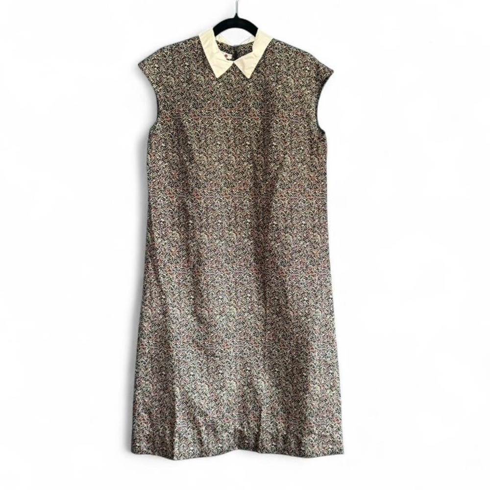 Vintage Collared‎ Dress Women's Size M/L Caron Chicago Retro Twee Shift Maxi